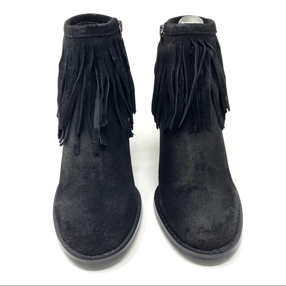 Azura Spring Step Bernat Black suede fringe boots